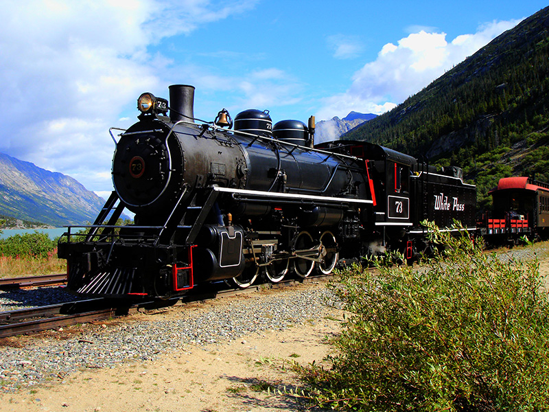 Alaska. El camino del oro hacia el Klondike. La locomotora del WP&YR
