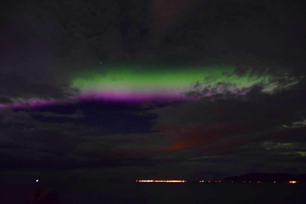 Aurora Boreal desde la costa