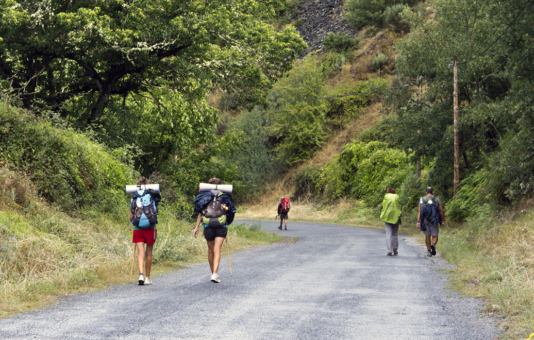 Camino de Santiago Francés. Peregrinos de camino a las Herrerías